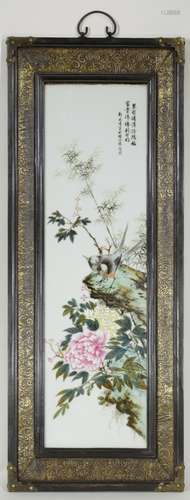 20th Century Chinese Enameled on Porcelain Panel