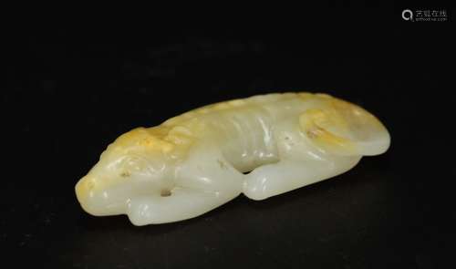 Chinese nephrite carving of a recumbent dog