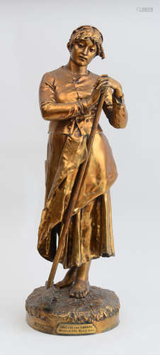 19C French Large Gilt Bronze by Cambos