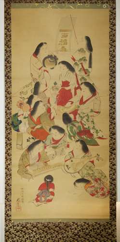 Japanese Scroll Painting - 20th Century