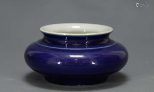 Chinese Blue Glazed Porcelain Brush Washer