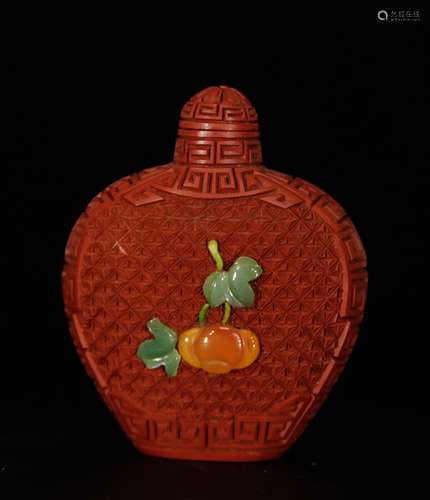 Chinese Cinnabar Lacquer Snuff Bottle