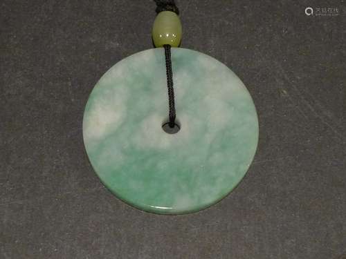 LARGE NATURAL JADEITE BI PENDANT NECKLACE