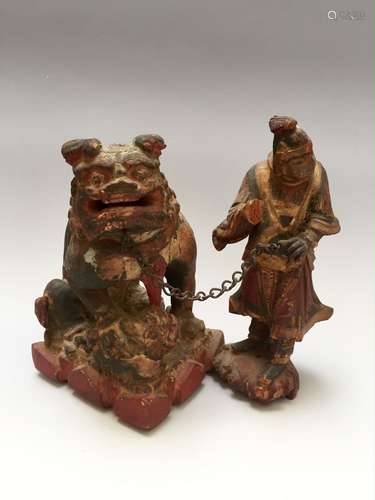 ANTIQUE WOOD CARVING FIGURES