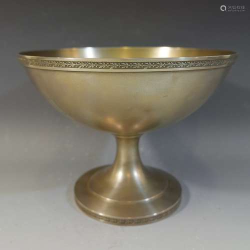 J.E. CALDWELL & CO STERLING SILVER FOOTED BOWL - 530 GRAMS