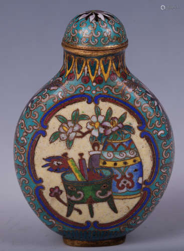 CHINESE CLOISONNE SNUFF BOTTLE