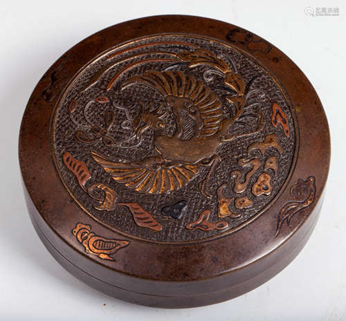 JAPANESE EDO PERIOD BRONZE PHOENIX BOX