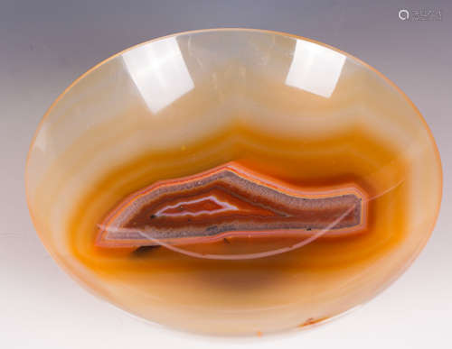 CHINESE AGATE CARVED BOWL