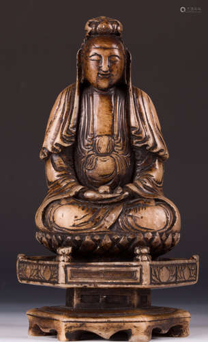 CHINESE SOAPSTONE FIGURE OF AVALOKITESVARA