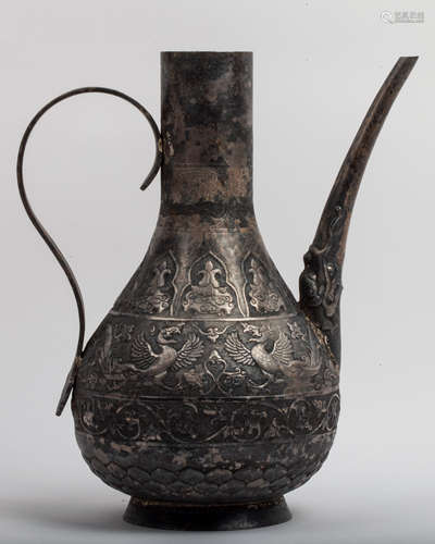 CHINESE MING DYNASTY SILVER WATER PITCHER