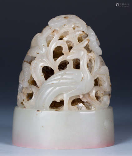 CHINESE RETICULATED WHITE JADE SEAL