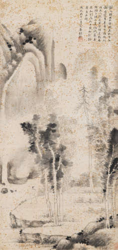 刘完庵 1488年作 山水 立轴 水墨纸本