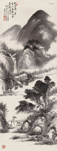 王冶梅（清） 1880年作 山水 镜框 水墨纸本