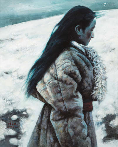 庞海涛 2003年作 人物 镜框 布面油画
