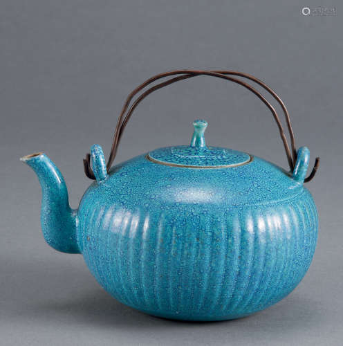 清 炉钧釉茶壶