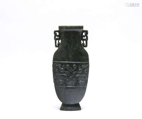 A Chinese Carved Jade Vase