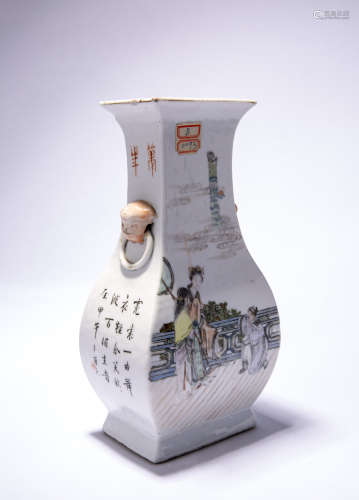 A Chinese Square Vase 