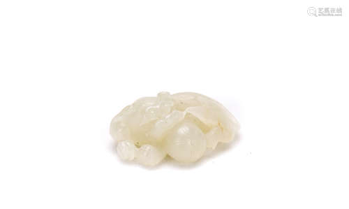 A Chinese White Jade Foo Dog