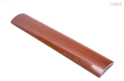 A Chinese Carved Bamboo Wrist Pillow