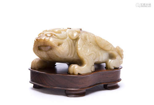 A Chinese Carved Toad-Shaped Water Pot