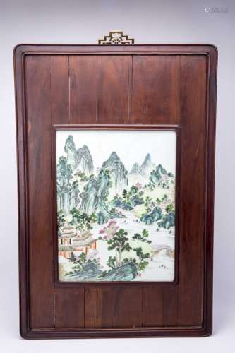 A Chinese Famille-Rose Porcelain Panel