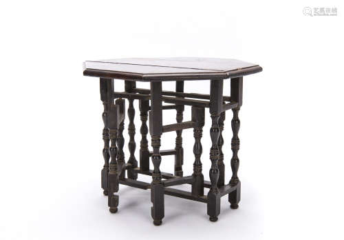 A Chinese Rosewood Hexagonal Folding Table