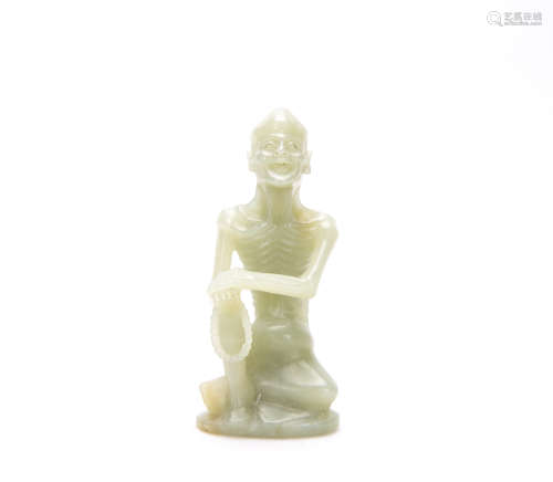 A Chinese Gray Jade Figure Of A Man