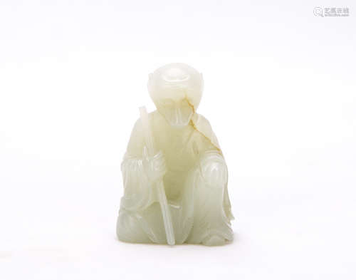 A Chinese White Jade Monkey