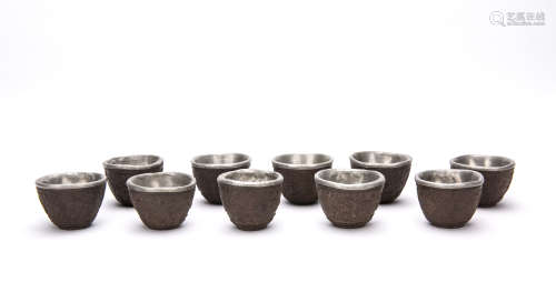 A Set Of 10 Chinese Coconut Shell Cups