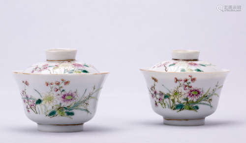 A Pair Of Famille-Rose Bowls With Covers