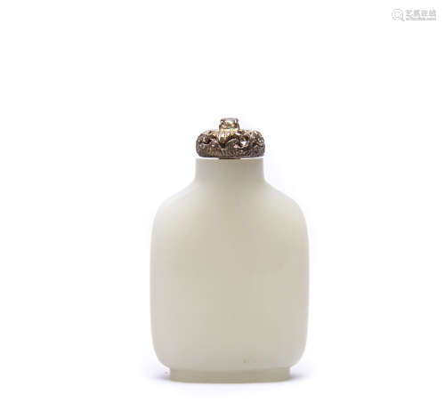 A Chinese White Jade Snuff Bottle  (Bought From Robert Hall Exhibition, 1975)