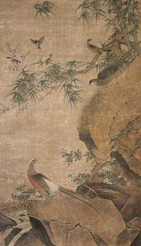 黄居寀 花鸟 绢本 立轴