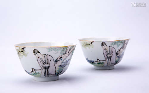 Pair of Chinese Famille-Rose Porcelain Bowls