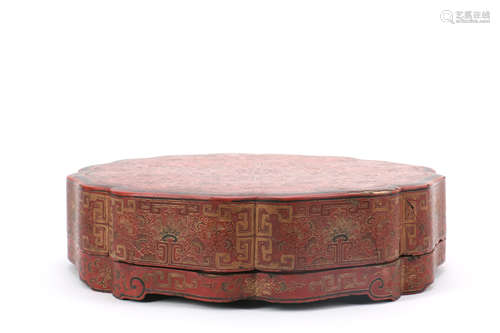 Chinese Lacquer Box with Incised Decration