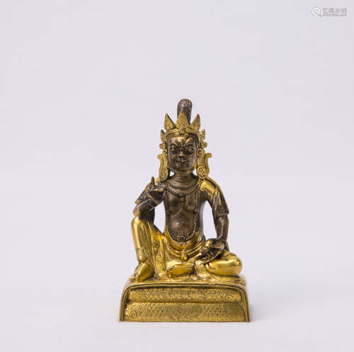 Chinese Gilt Bronze Figure of Vaishravana