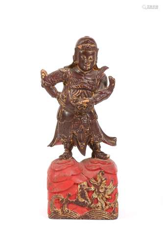 Chinese Wood Carving of a Warrior