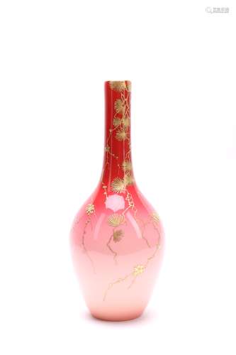 American Peach Bloom Glass Vase