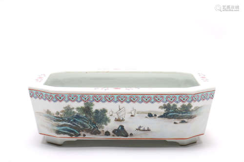 Chinese Rectangular Porcelain Planter