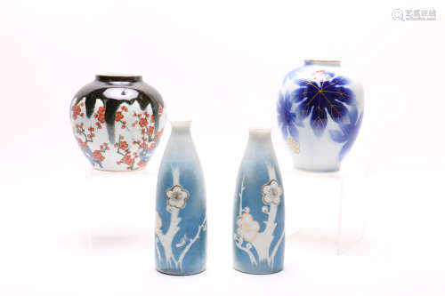 Japanese Studio Porcelain Vases - Group of Four