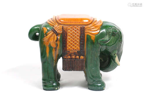 Chinese Sancai Ceramic Elephane