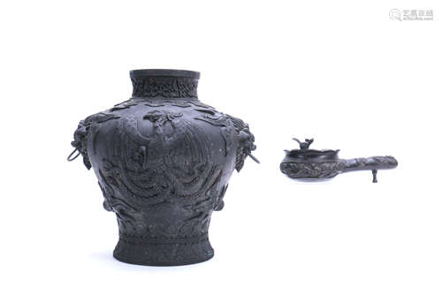 Chinese Bronze Articles - Vase and Bowl