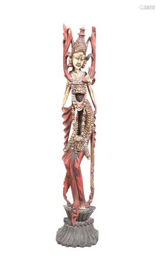 Southeast Asia Carved Wood Figurine - Dancer