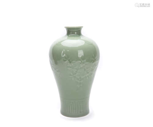 Chinese Celadon Glazed Porcelain Meiping Vase