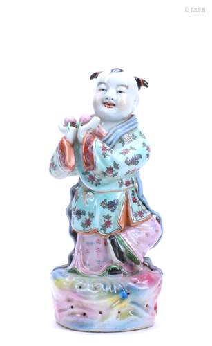 Chinese Famille Rose Porcelain Boy with Peach