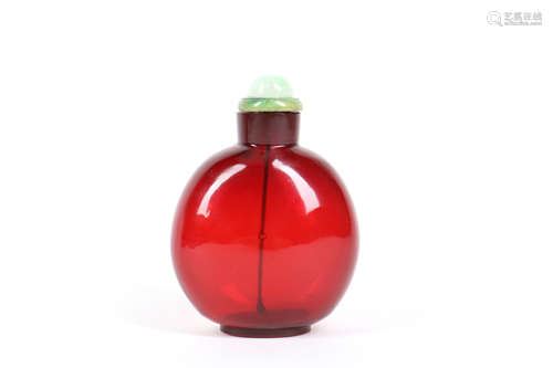 Chinese Pigeon Blood Glass Snuff Bottle