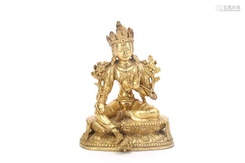 Chinese Gilt-Bronze Figure of Tara