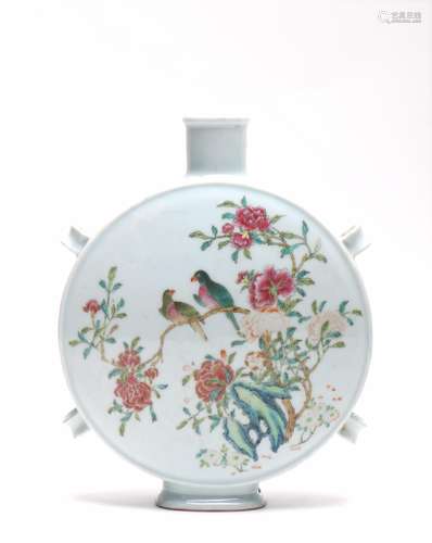 Chinese Famille-Rose Moon Flask