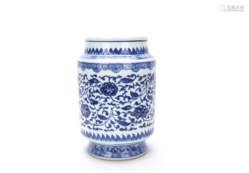 Chinese Blue and White Lantern Sharp Vase