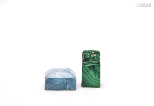 Two Chinese Malachite Seals