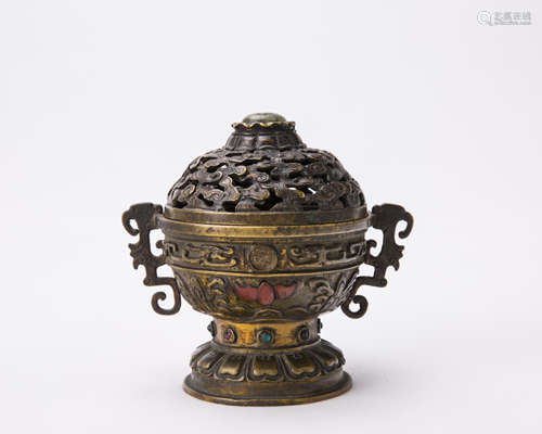 Chinese Gilt Bronze Incense Burner